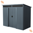 Pergart Metall Gerätehaus Lüttich 84 BxTxH 226x119x180cm 3,14m² Anthrazit